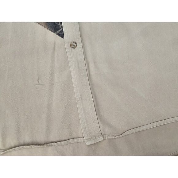 Mossy Oak Button Down Hunting Shirt Beige Men's Size Large Long Sleeve - Picture 6 of 16